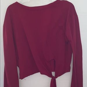 Red long sleeve crop top